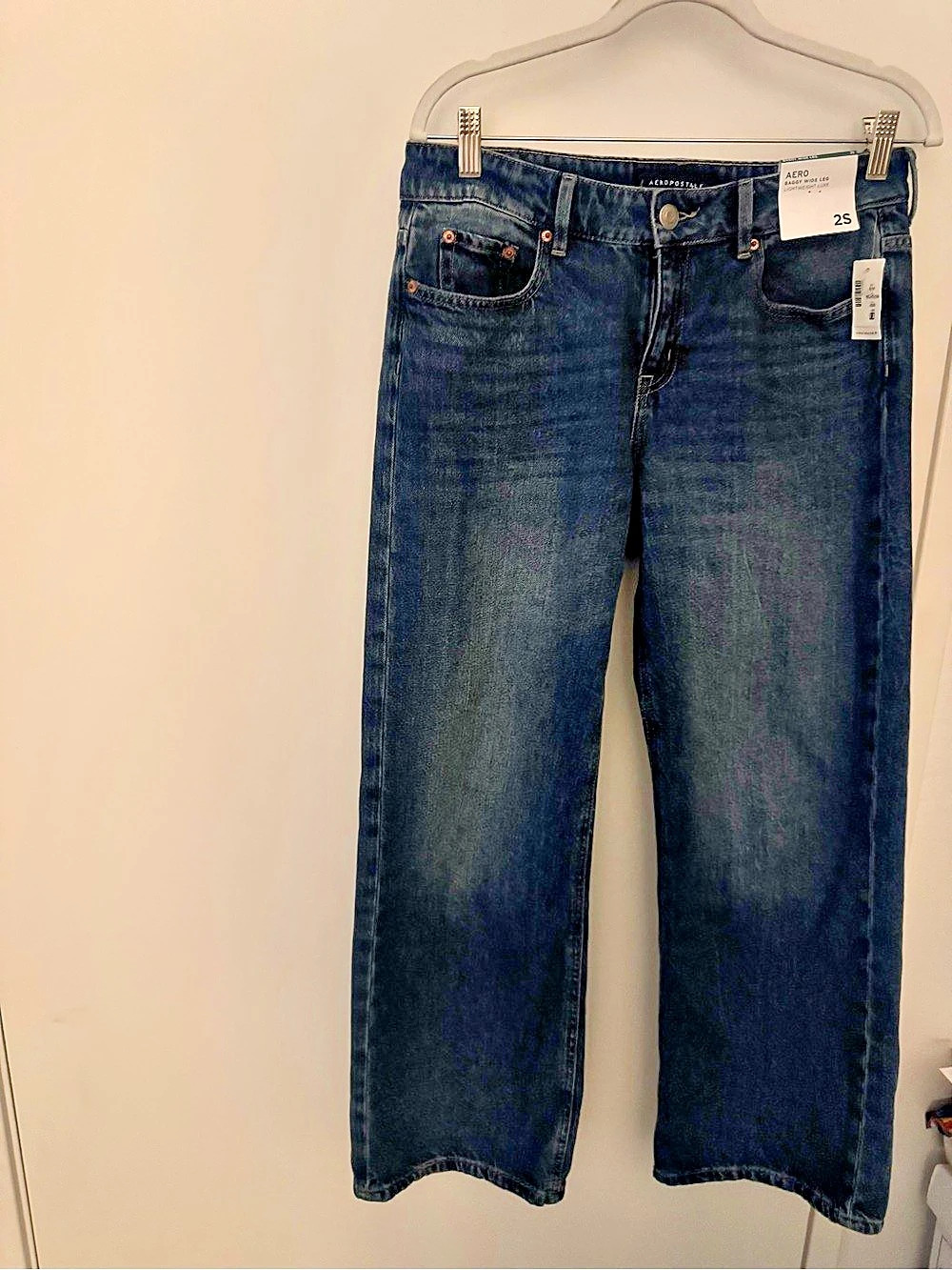 Aeropostale Whosey Wide Leg Jeans in Blue Waist 25